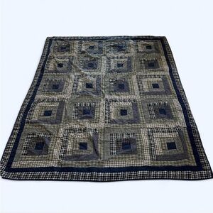 VHC brands Oak & Asher Crosswoods Quilt Twin Size 68x86 Blue/Green/White